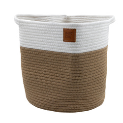 Barry King Kosz na zabawki biały/beżowy materiał sznurek bawełniany rozmiar 30x30cm