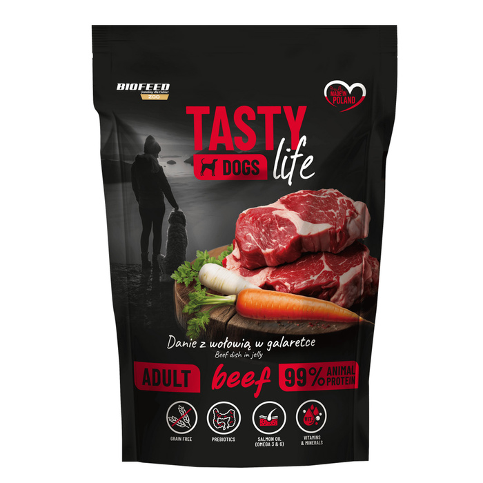 Biofeed Tasty Dog Life wołowina 90% saszetka 500g