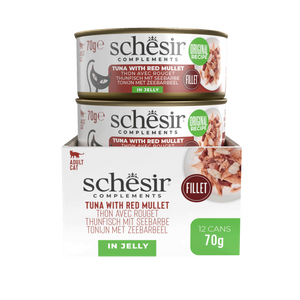 Schesir Complements karma mokra dla kotów tuńczyk z barweną w galarecie 70g puszka