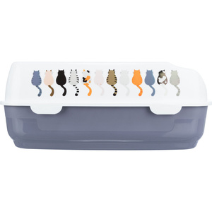 Trixie kuweta dla kota Delio z wysokim obrzeżem szara 35x20x48cm