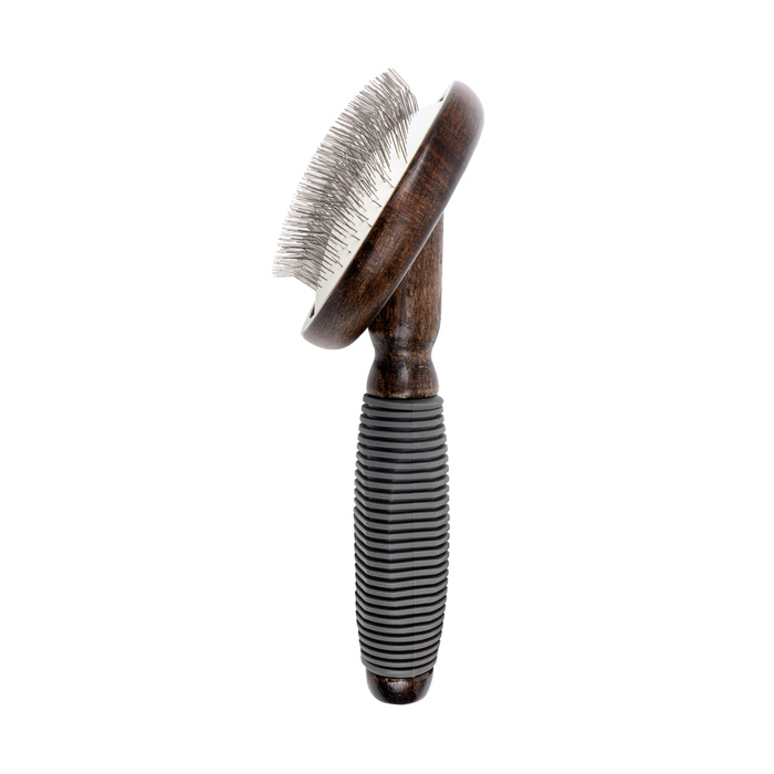 Barry King Szczotka pudlówka dla zwierząt drewno bukowe stal tworzywo TPR 9,1x17,9 cm