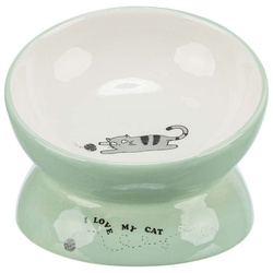 Trixie Miska podwyższona dla kota ceramika szałwiowa/biała 0.15l/13cm