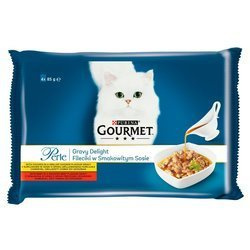 Purina Gourmet Perle Sos Kurczak Wołowina 4x85g