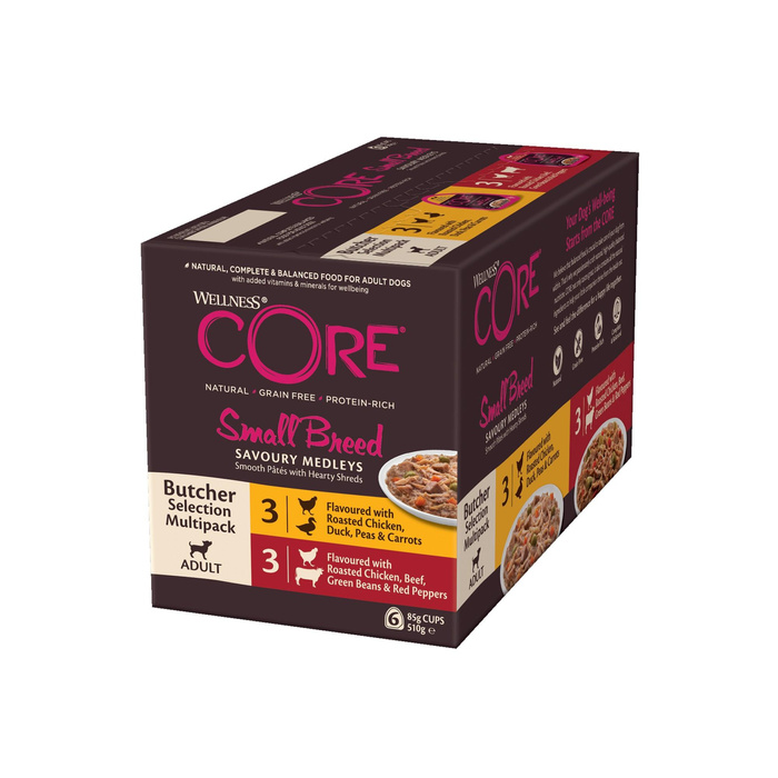 Wellness Core S.Breed Butcher mix k.mokra d.psa m.ras 3x 2 smaki 6x85g/510g