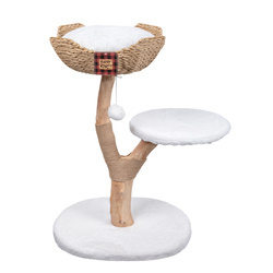 Barry King Drapak dla kota z drewna 89cm beżowy