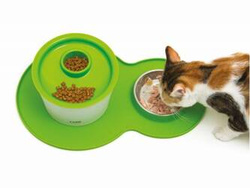 Catit podkładka silikonowa z miską zielona 46x29cm