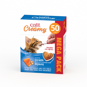Catit Creamy Megapack przysmak dla kota łosoś z krewetkami 50x10g