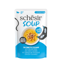 Schesir Soup dla kota zupa tuńczyk z kalmarami 40g saszetka