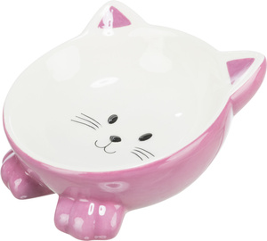 Trixie Miska ceramiczna dla kota w kształcie kota różne kolory 0,15l/14cm wysoka