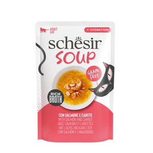 Schesir Soup karma mokra dla kotów zupa łosoś z marchewką 40g saszetka