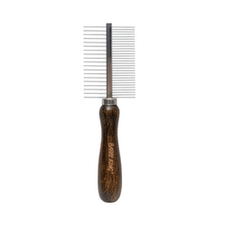 Barry King Grzebień dwustronny dla zwierząt z metalową nasadą drewno bukowe 19/30 pinów 5,2x17,9 cm