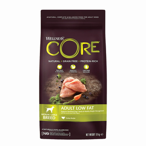 Wellness Core Adult Low Fat k.sucha d.psa średnich i d.ras indyk 1,8kg