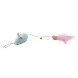 BUBA Mysz z dzwoneczkiem i piórkiem dla kota 44cm