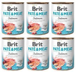 Brit Pate&Meat z łososiem 6x800g