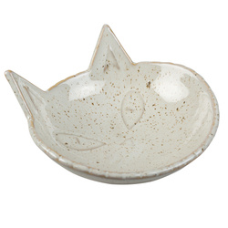 Duvoplus miska ceramiczna dla kota w kształcie głowy kota jasnoniebieska 14x14x6,5 cm 175 ml