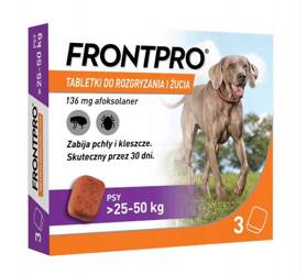 Frontpro tabletki na pchły i kleszcze dla psa XL 25-50kg 3szt.