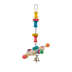 Panama Pet Zabawka dla ptaków drewniana z metalowym dzwonkiem 27 cm