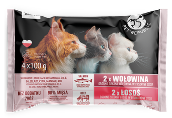 PetRepublic Adult łosoś wołowina 4x100g