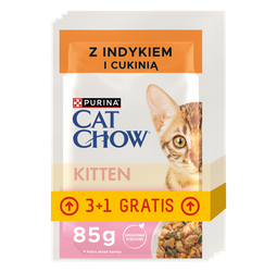 Purina Cat Chow KITTEN indyk z cukinią 4x85g