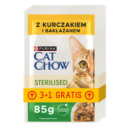 Purina Cat Chow STERILISED z kurczakiem i bakłażanem 20x85g