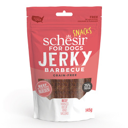 Schesir Dog Snack Pouch Jerky Bbq Wołowina 145g