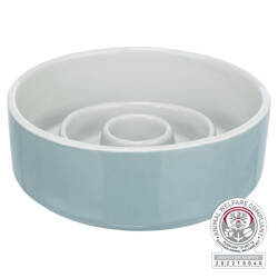 Trixie Miska ceramiczna Slow Feeding szaro/niebieska 0,9l/17cm spowalniająca jedzenie