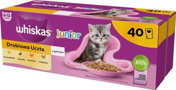 Whiskas Junior Drobiowa Uczta w galaretce dla kociąt 40x85g