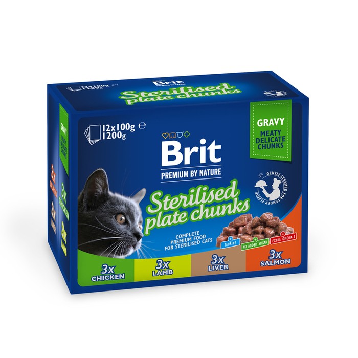 BRIT PREMIUM POUCHES STERILE PLATE 12x100g