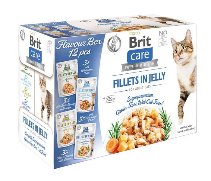 Brit Care Cat flavour box in jelly pouch 12x85g