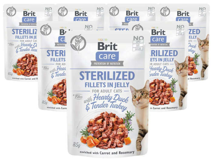 Brit Care Cat sterilised kaczka z indykiem 12x85g