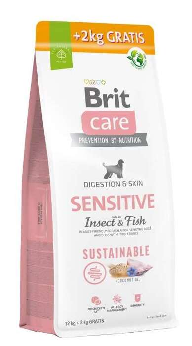 Brit Care Dog Sustainable Sensitive z owadami i rybą 12+2kg