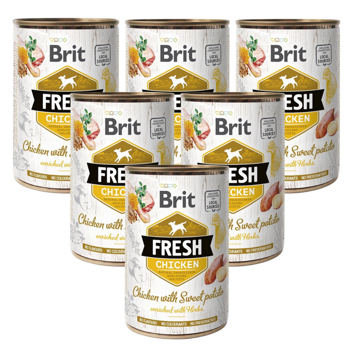 Brit Fresh kurczak ze słodkimi ziemniakami 6x400g