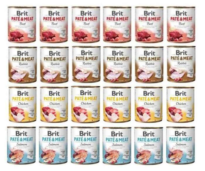 Brit Pate Meat Mix Smaków dla Psa 24x800g 