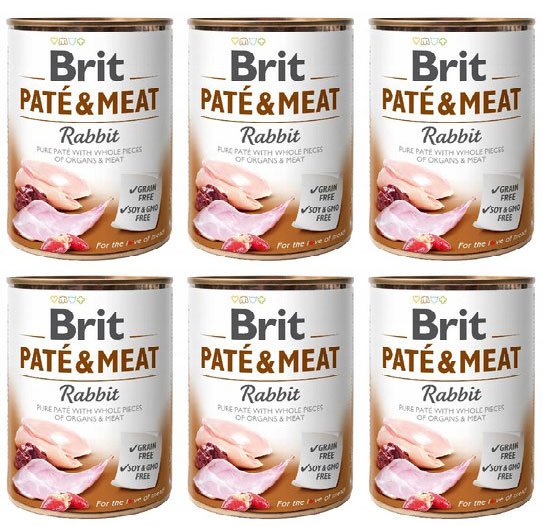 Brit Pate&Meat z królikiem 6x800g 