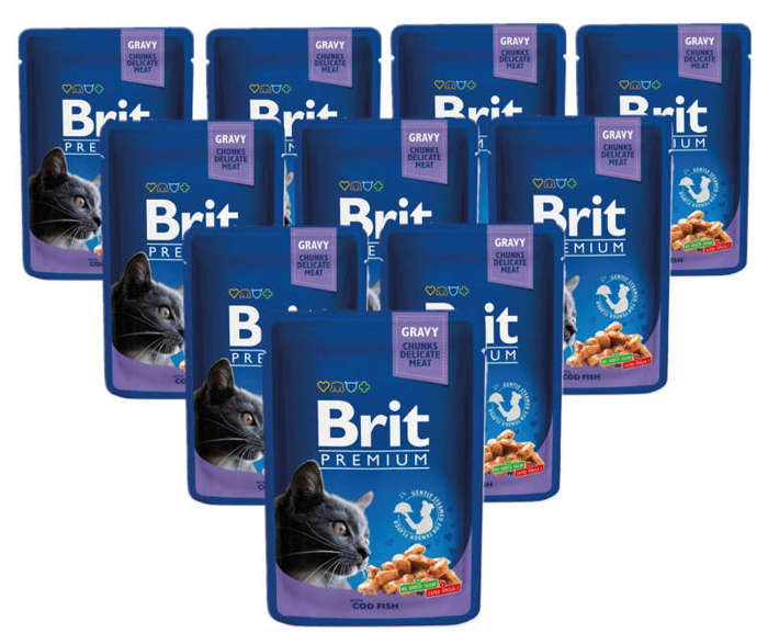 Brit Premium Adult dorsz w sosie 24x100g