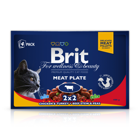 Brit Premium Cat Adult Meat Plate  4x100g