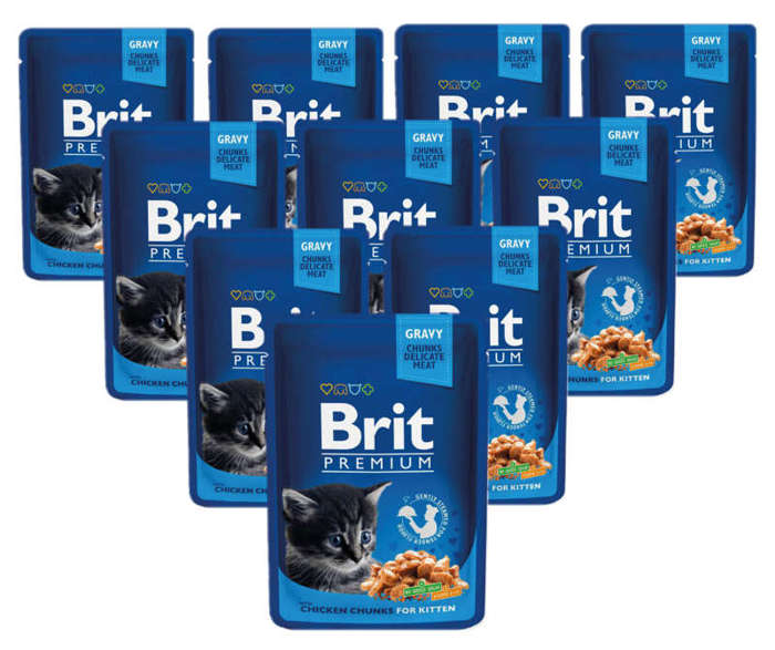 Brit Premium Kitten kurczak w sosie 24x100g