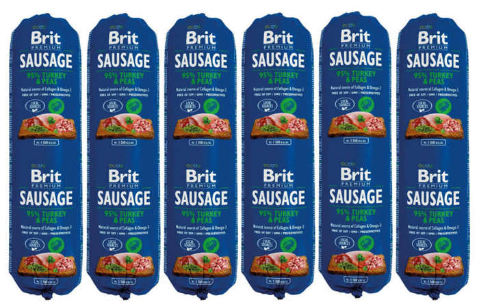 Brit Premium Sausage z indykiem 6x800g 