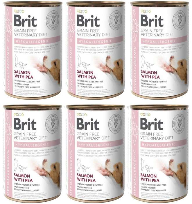 Brit Veterinary Diet Hypoallergenic Salmon&Pea 6x400g