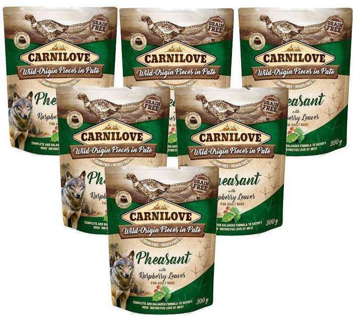 Carnilove bażant z liśćmi malin 6x300g