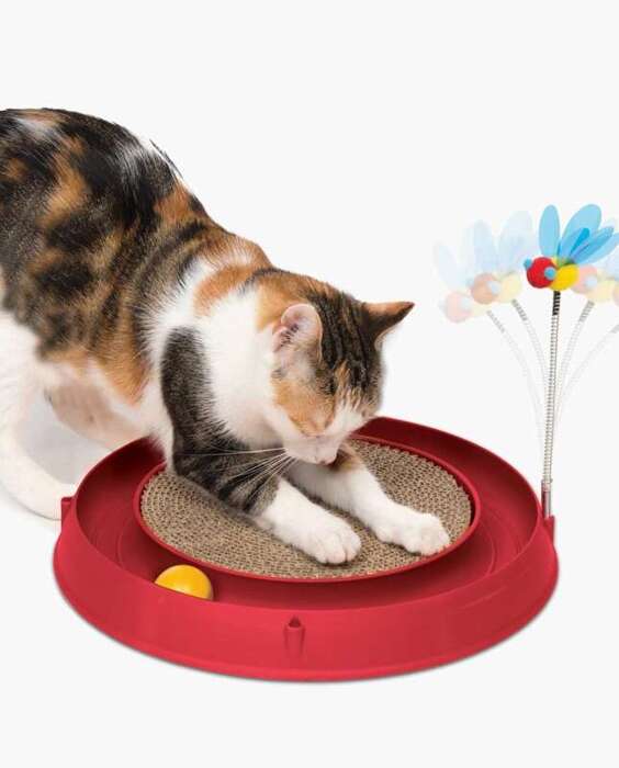 Catit Play'n Scratch z drapakiem czerwony 4x36x39,5cm