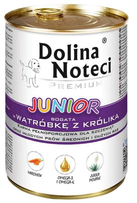 Dolina Noteci Premium Junior 400g Bogata w Wątróbkę z Królika