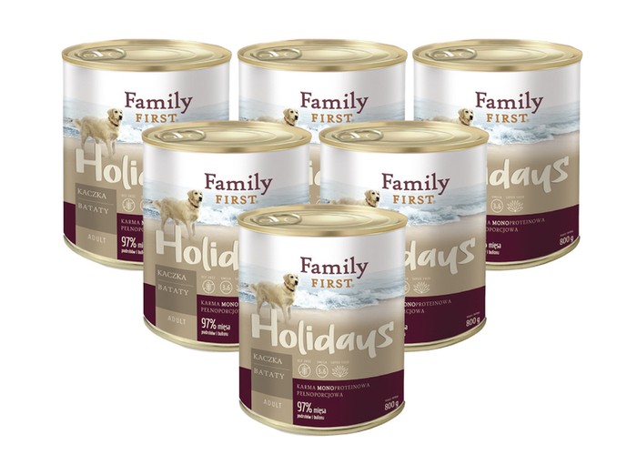 Family First Holidays z kaczką i batatami 6x800g