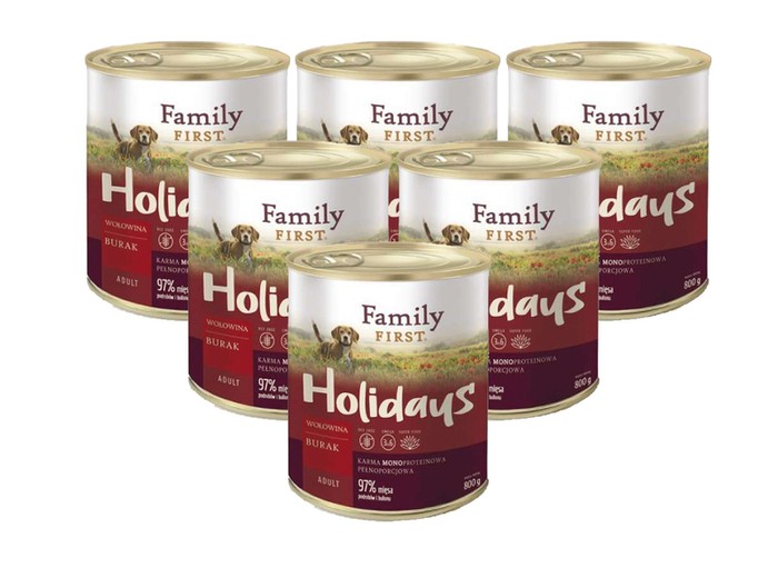 Family First Holidays z wołowiną i burakiem 6x800g