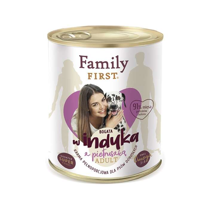 Family First z indykiem i pietruszką 800g karma dla Psa 3+1 Gratis