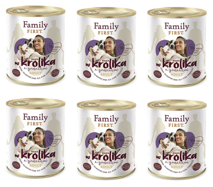 Family First z królikiem i gruszkami 6x800g