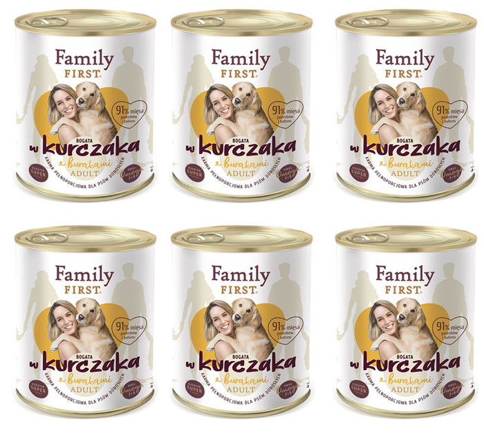 Family First z kurczakiem i burakami 6x800g