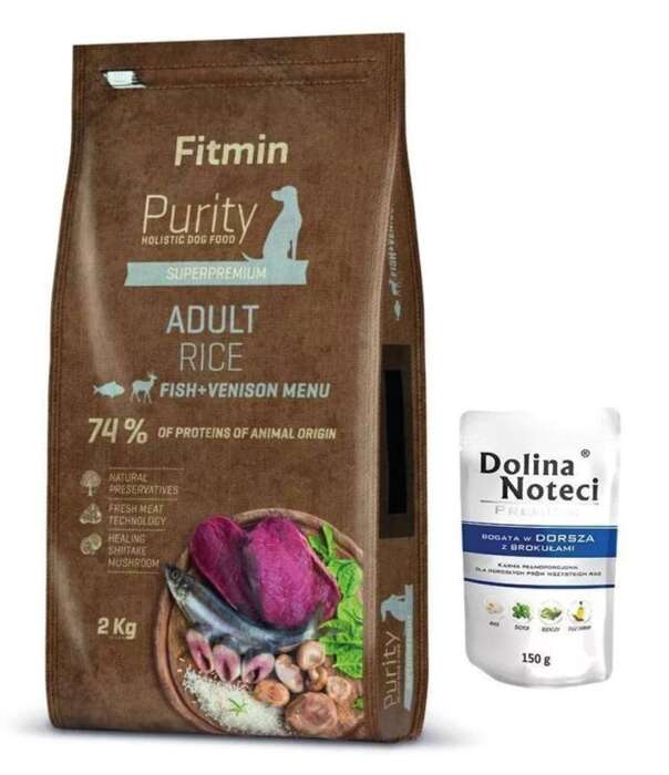 Fitmin Purity Rice Adult Fish&Venison 2kg + GRATIS