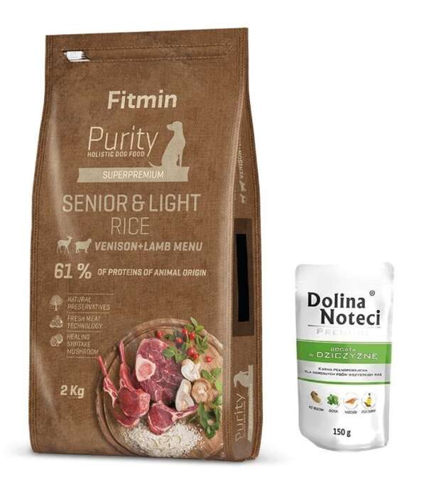 Fitmin Purity Senior &Light Venison&Lamb 2kg + GRATIS