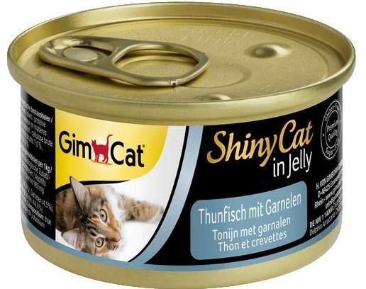 GIMCAT ShinyCat tuńczyk z krewetkami w galaretce 6x70g